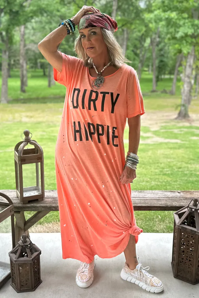 Dirty Hippie Dress in Vintage Tangerine