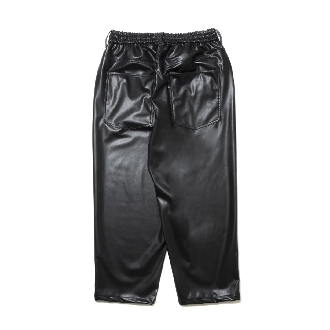 Faux Leather 5 Pocket Wide Easy Pants