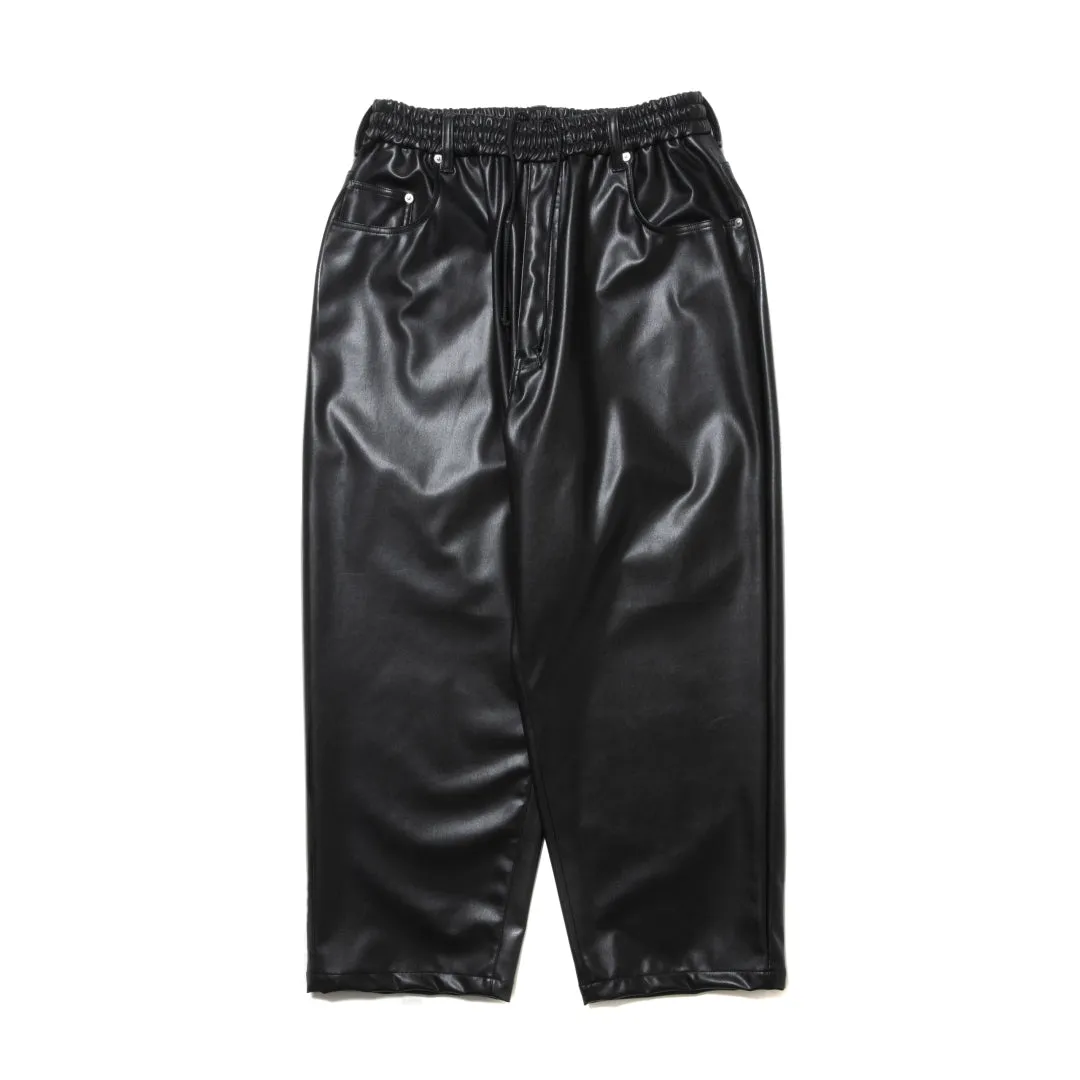 Faux Leather 5 Pocket Wide Easy Pants