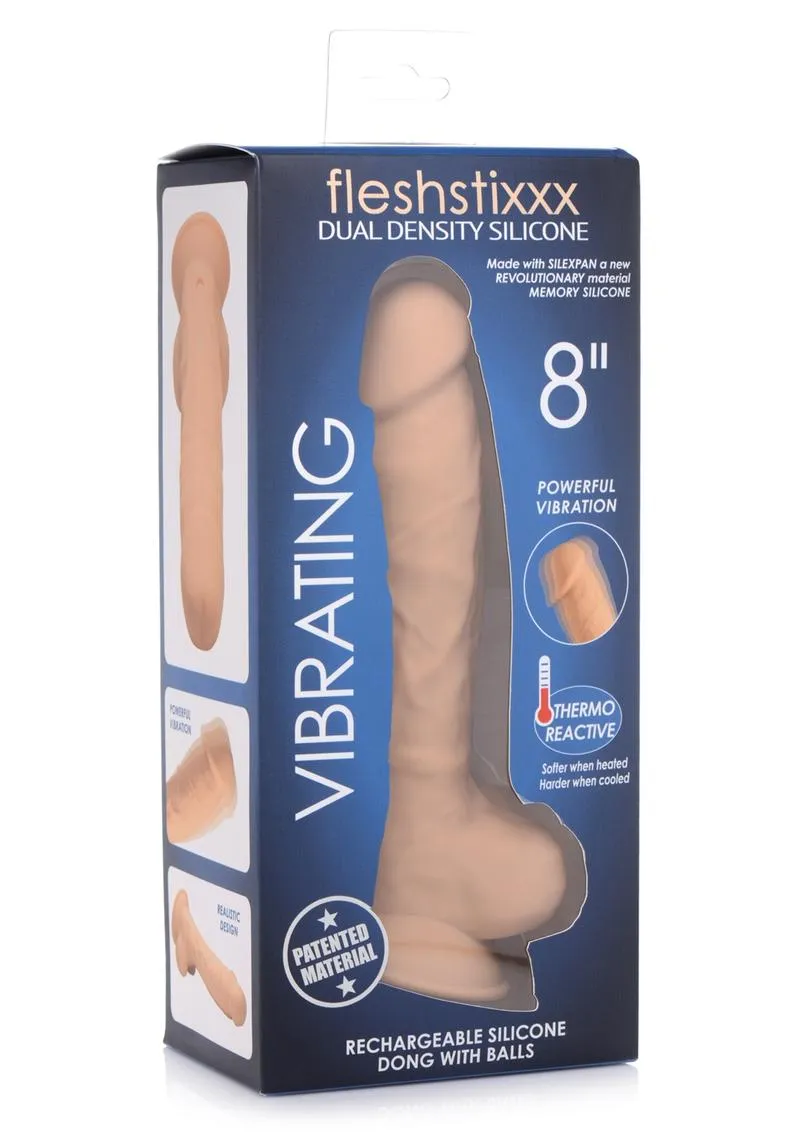 Fleshstixxx Silicone Rechargeable Vibrating Dong with Balls