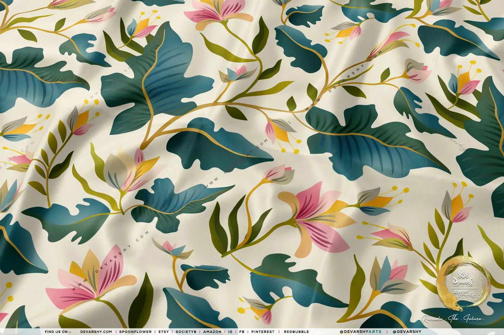 Floral Pattern Apparel Fabric 3Meters , 9 Designs | 8 Fabrics Option | Fabric By the Yard | D20131