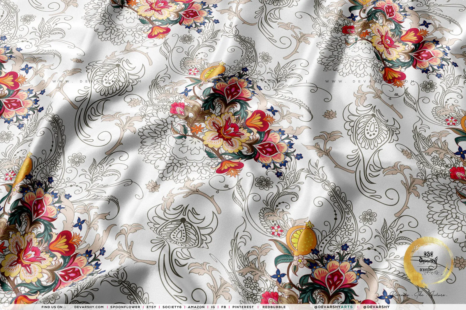 Floral Pattern Apparel Fabric 3Meters , 9 Designs | 8 Fabrics Option | Fabric By the Yard | D20131