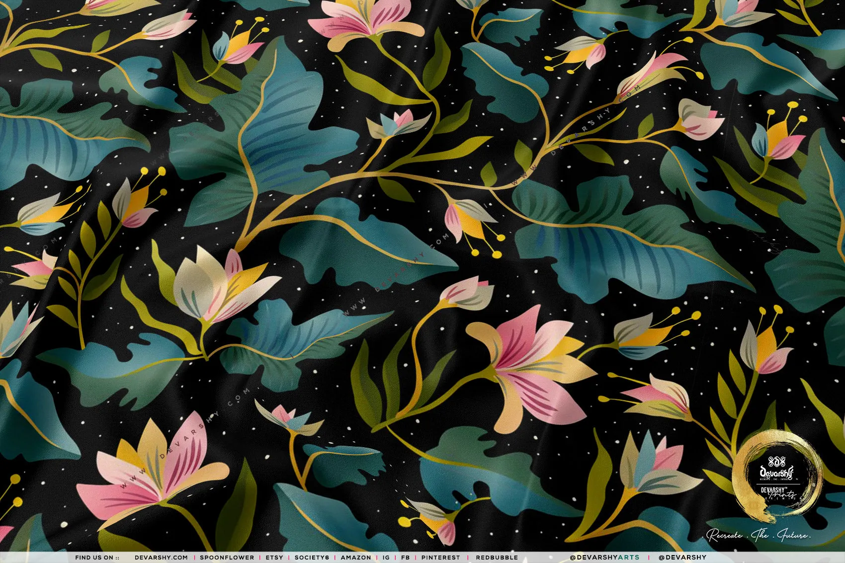 Floral Pattern Apparel Fabric 3Meters , 9 Designs | 8 Fabrics Option | Fabric By the Yard | D20131