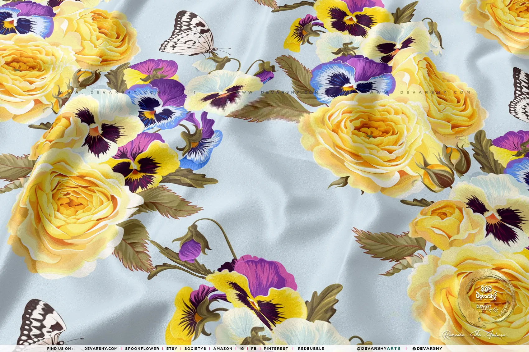 Floral Petals Apparel Fabric 3Meters , 9 Designs | 8 Fabrics Option | Fabric By the Yard | D20150