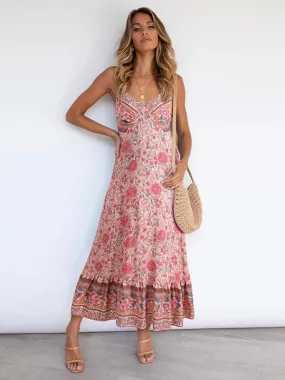 Floral Reverie: Bohemian Suspender Dress Harmony