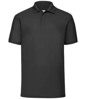 Fruit of the Loom Poly/Cotton Pique Polo Shirt - Black, White, Grey