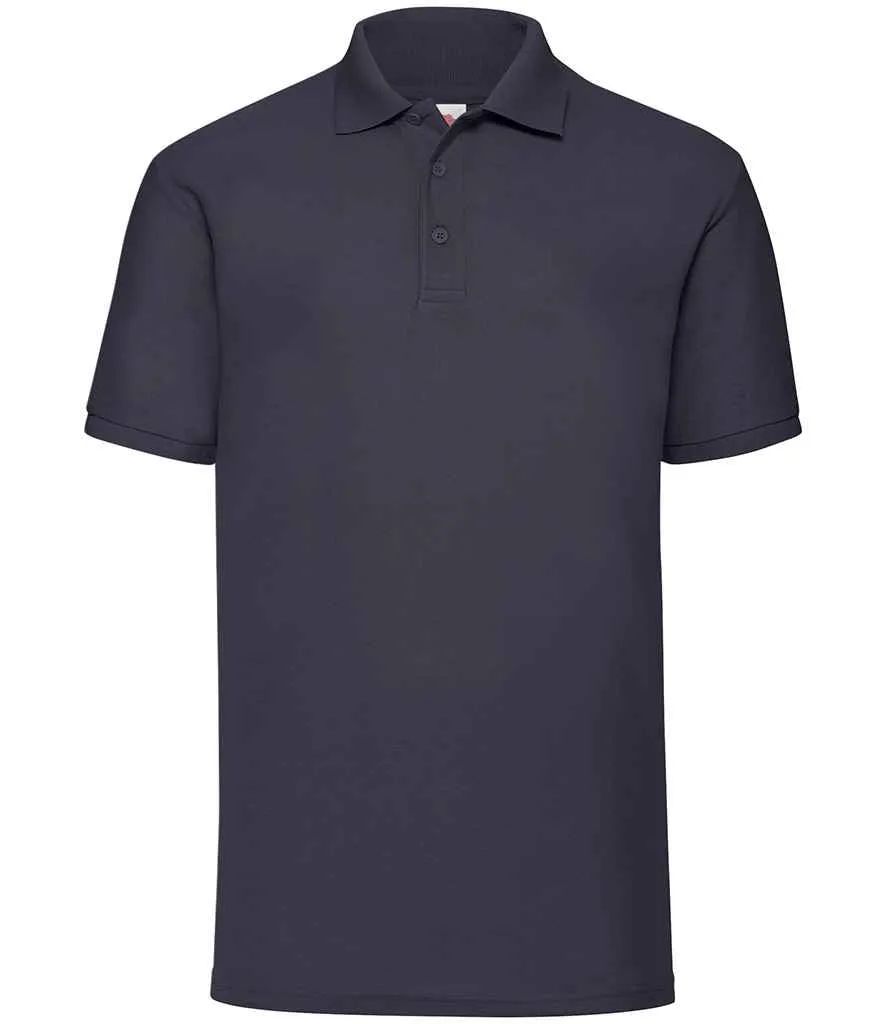 Fruit of the Loom Poly/Cotton Pique Polo Shirt - Black, White, Grey