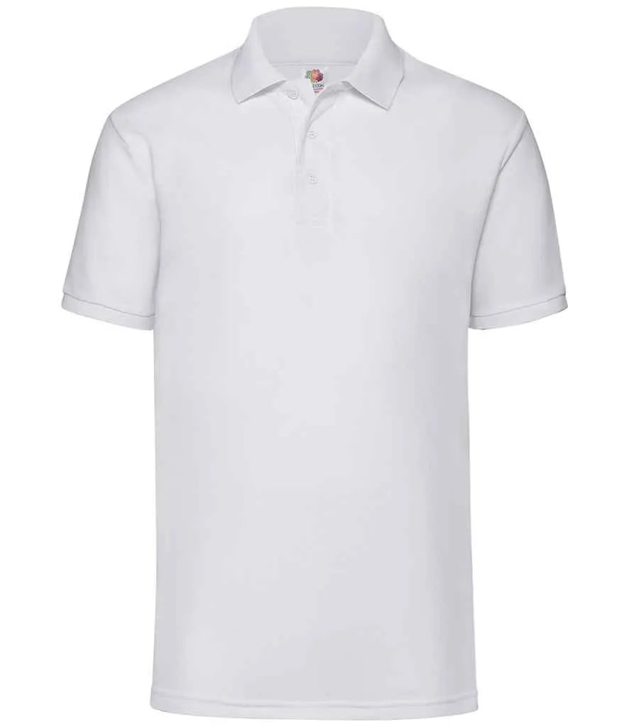 Fruit of the Loom Poly/Cotton Pique Polo Shirt - Black, White, Grey