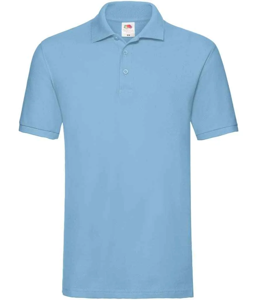 Fruit of the Loom Premium Cotton Pique Polo Shirt - Bright Colours