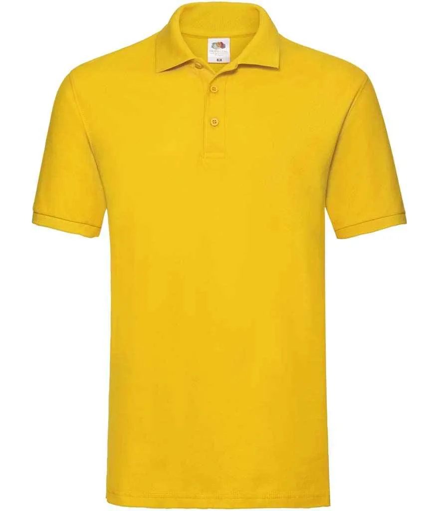 Fruit of the Loom Premium Cotton Pique Polo Shirt - Bright Colours