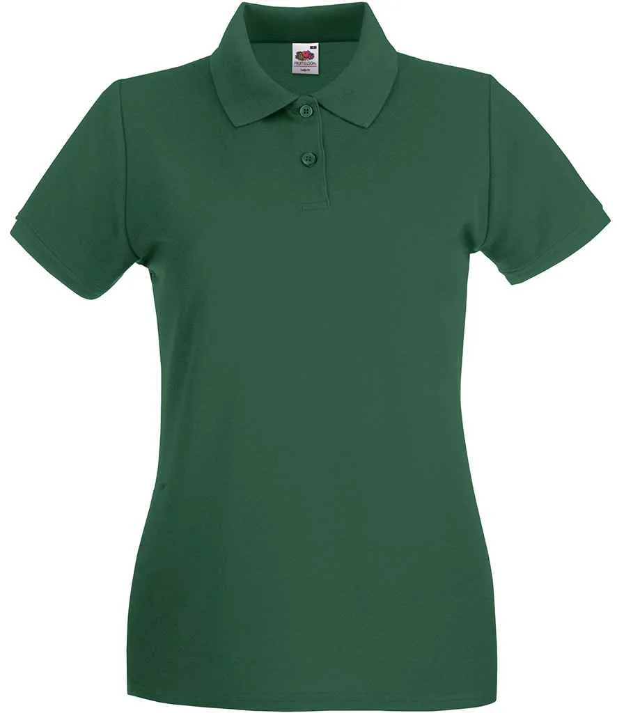 Fruit of the Loom Premium Cotton Pique Polo Shirt (Ladies) - Dark Colours