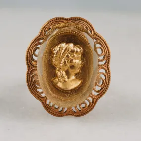 Golden Cameo Ring ghost and lola