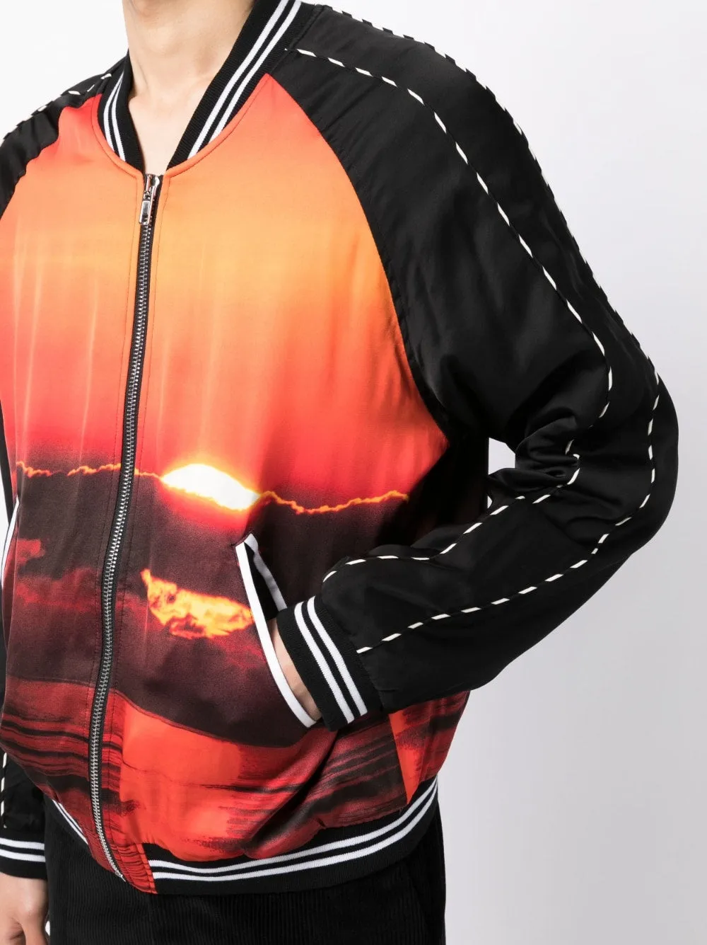 Graphic-Print Bomber Jacket