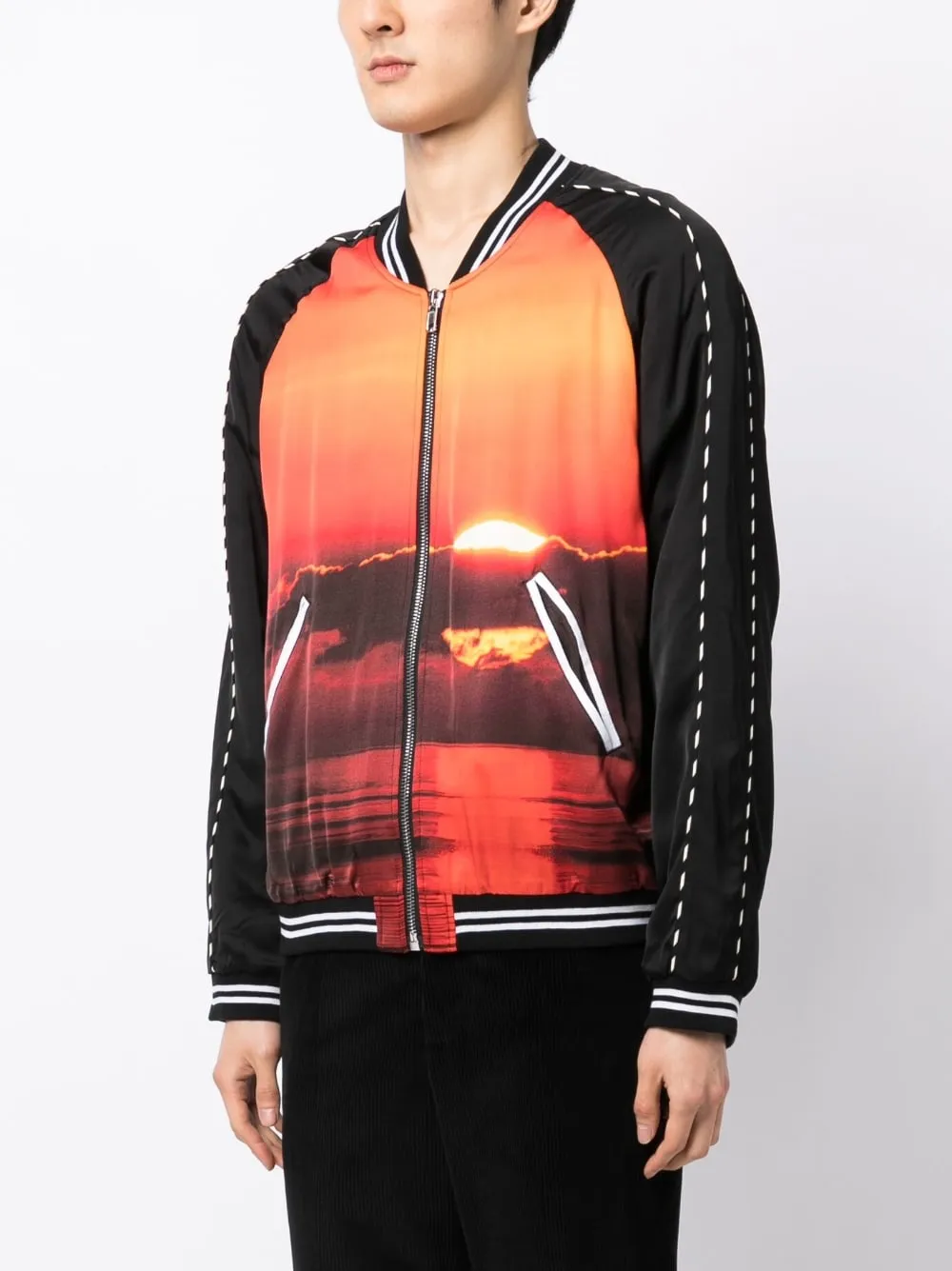 Graphic-Print Bomber Jacket