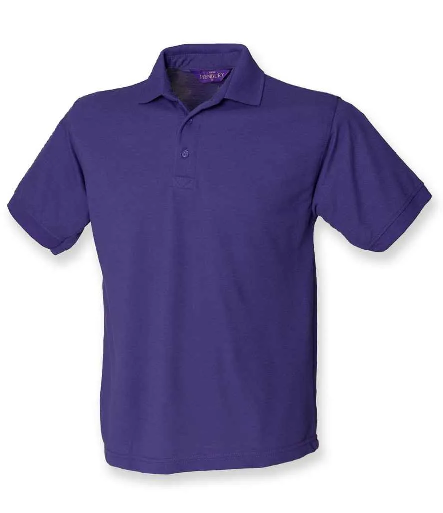 Henbury Heavy Poly/Cotton Pique Polo Shirt - Blue, Purple