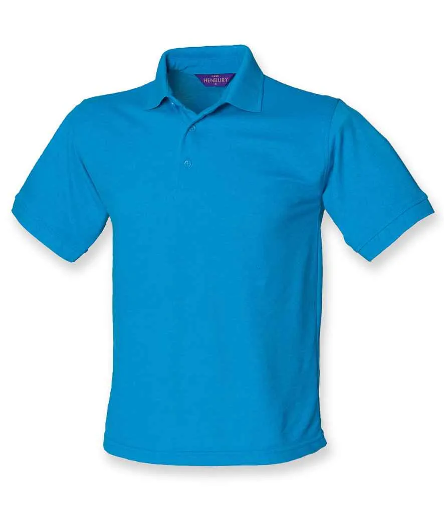 Henbury Heavy Poly/Cotton Pique Polo Shirt - Blue, Purple