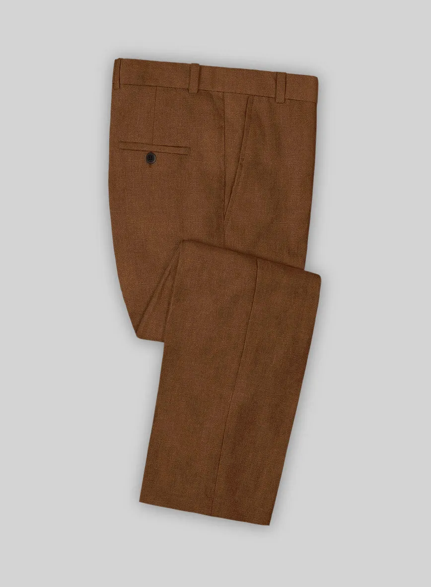 Italian Prato Rust Linen Pants