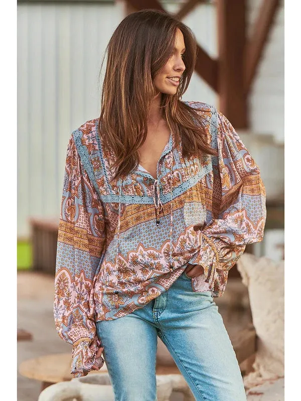 JAASE Odessa Print Elsa Long Sleeve Blouse