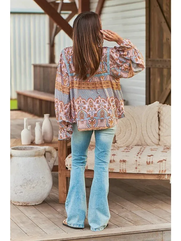 JAASE Odessa Print Elsa Long Sleeve Blouse