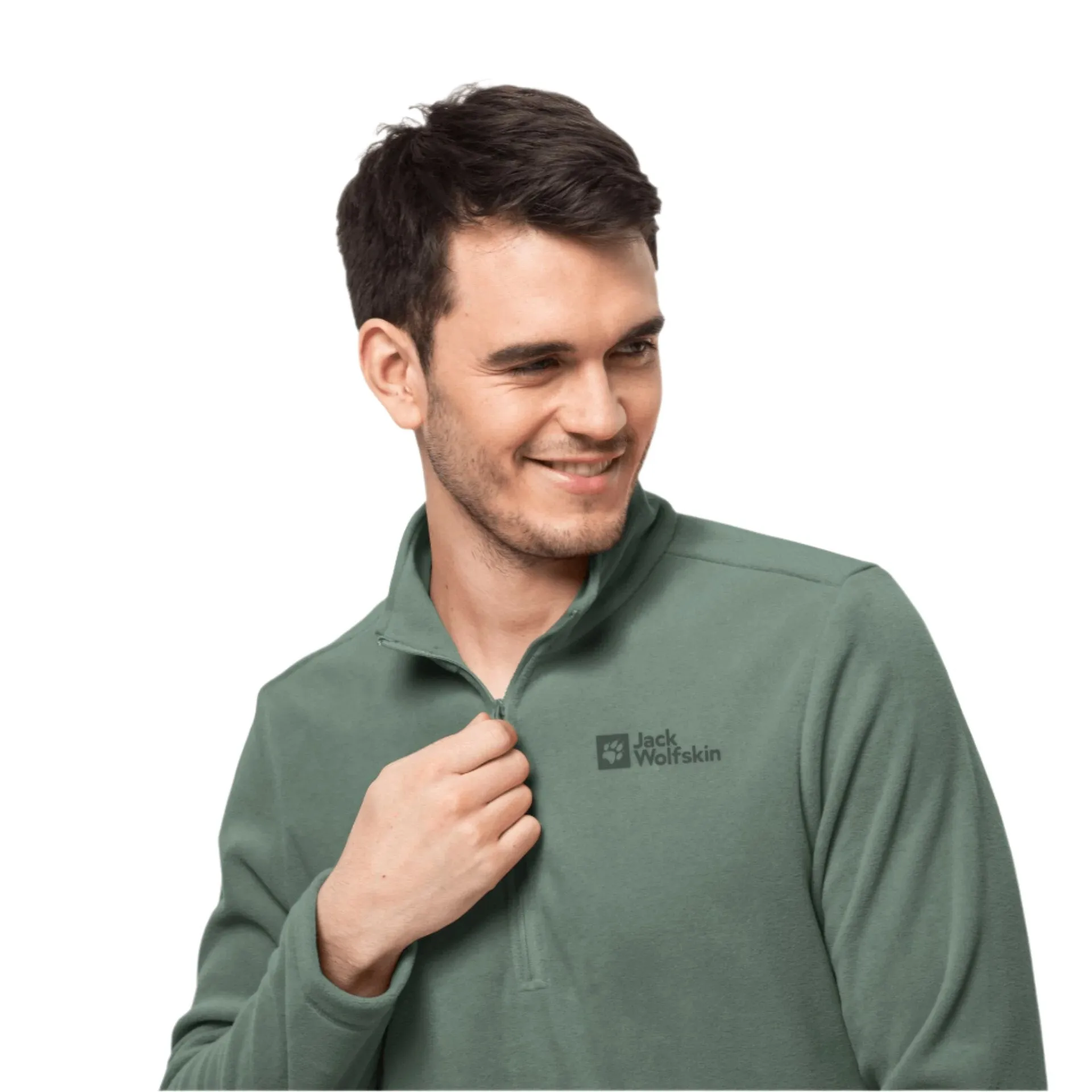 Jack Wolfskin Taunus Men's Half Zip Fleece - Hedge Green