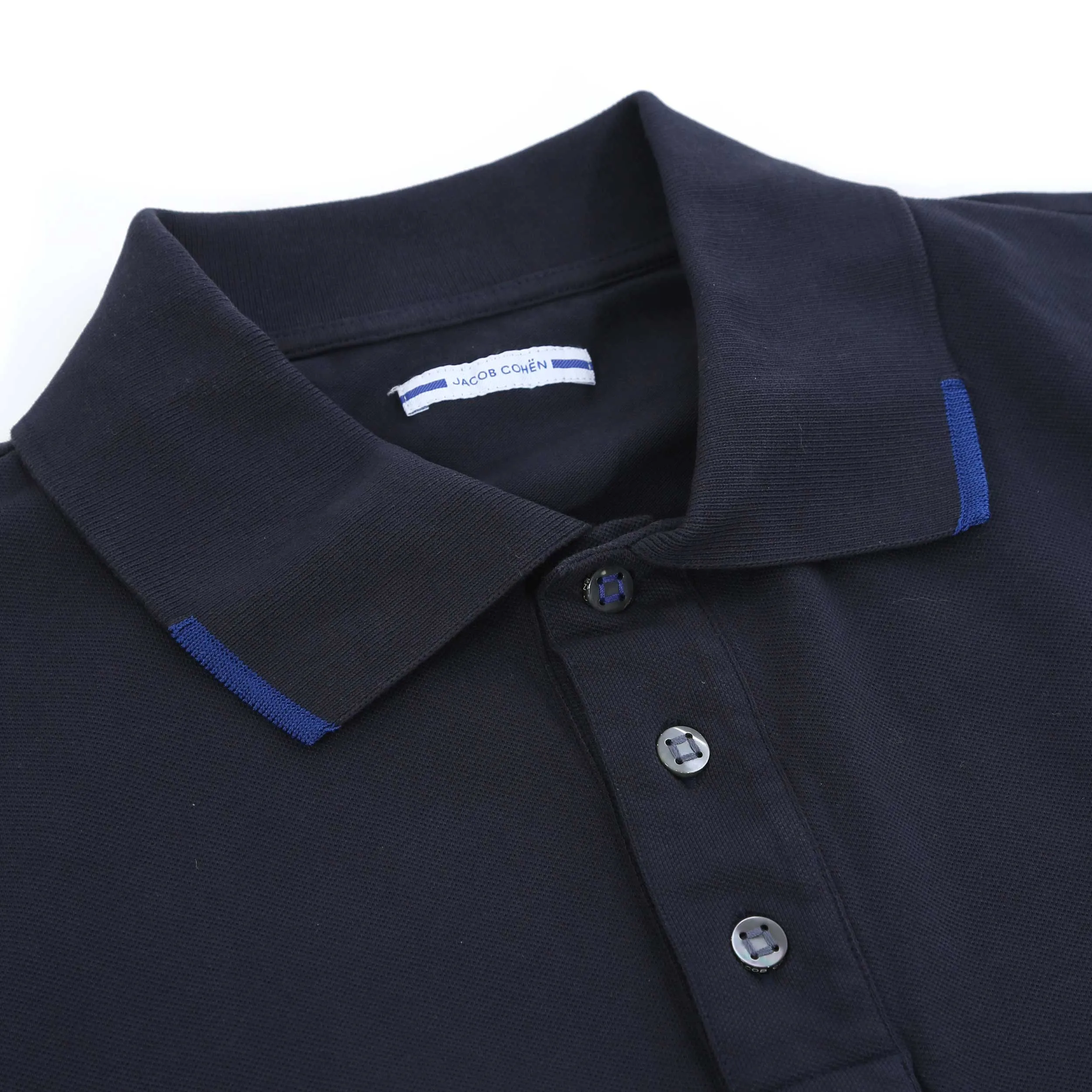 Jacob Cohen Tipped Polo Shirt in Navy