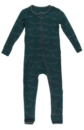 KicKee Pants Pine Deer Rack Coverall with Zipper