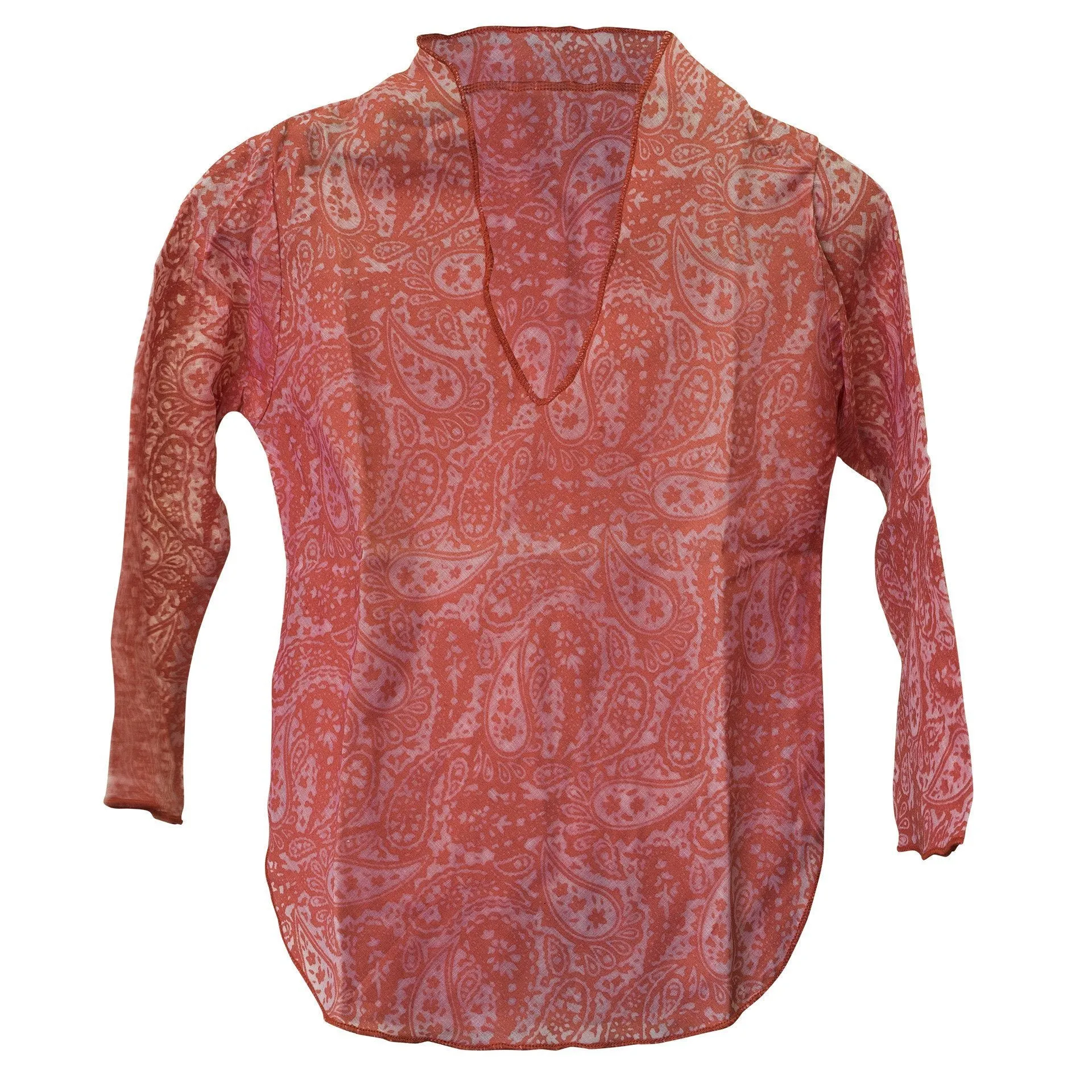 Kids Boy Girl Unisex Cotton Shirt Top V Neck 3/4 sleeve M Paisley