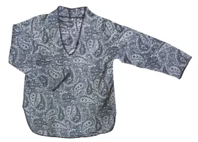 Kids Boy Girl Unisex Cotton Shirt Top V Neck 3/4 sleeve M Paisley