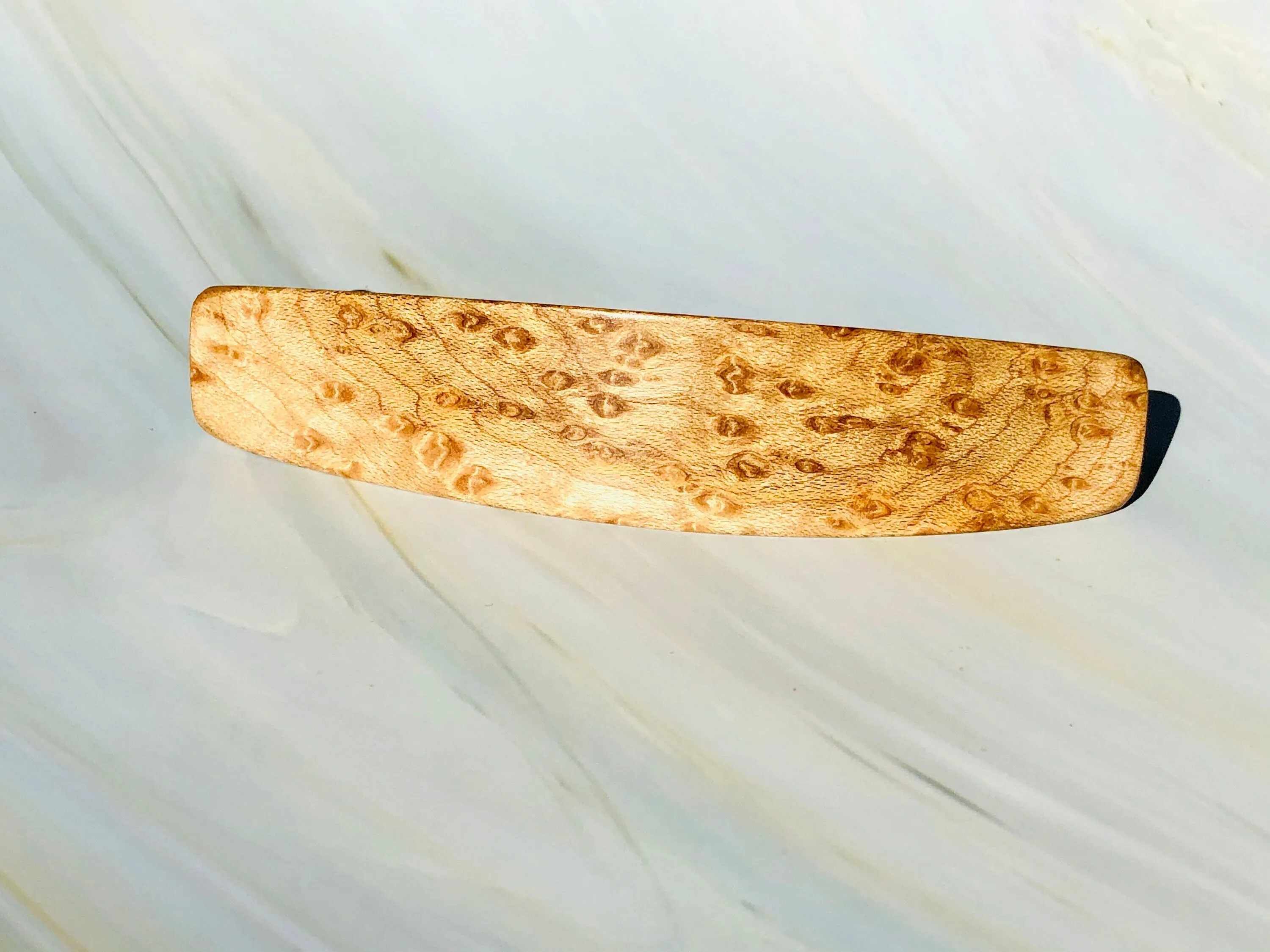 Large Birdseye Maple Wooden Hair Barrette