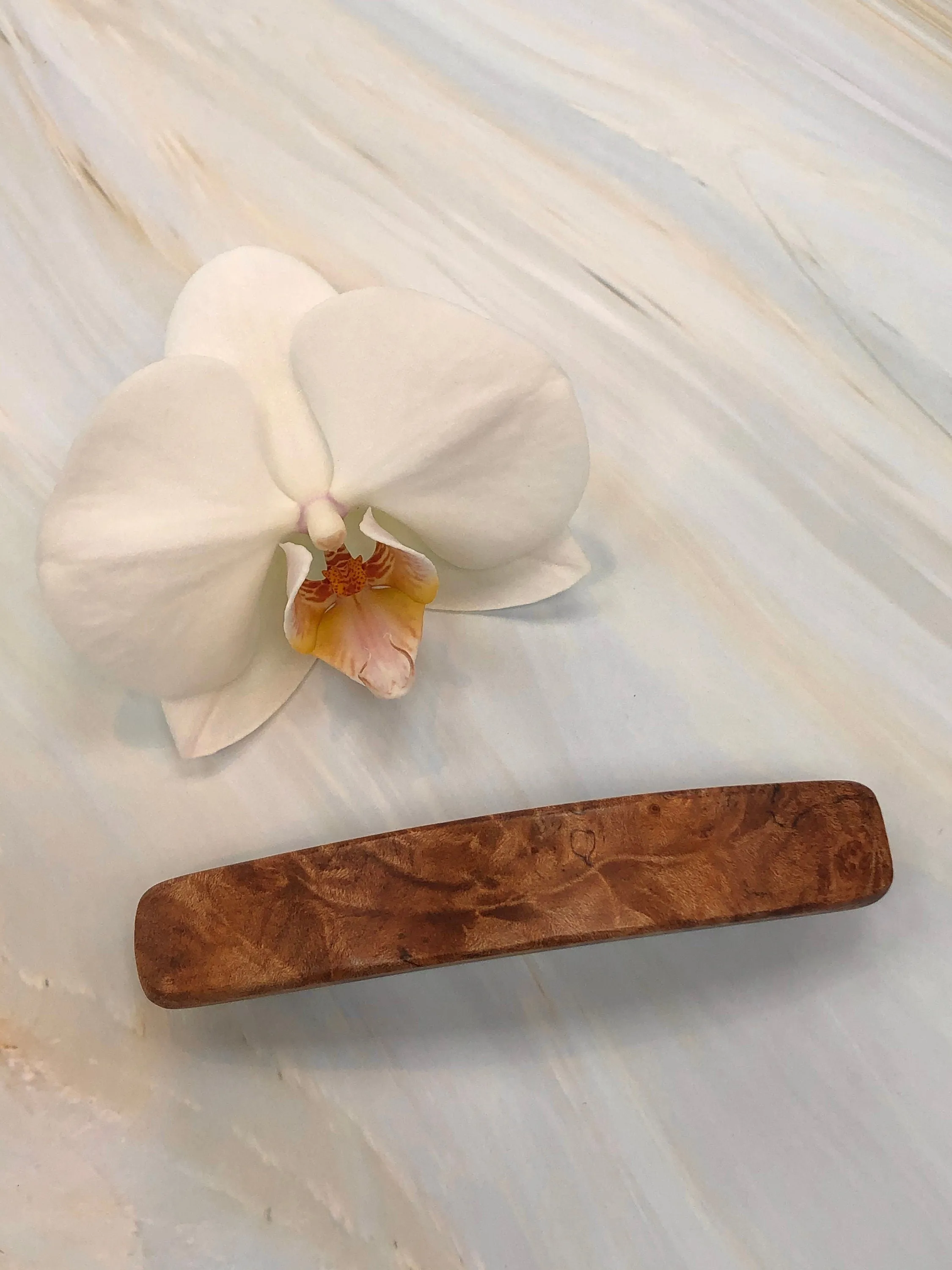 Large Maple Burl Barrette wooden hair clip