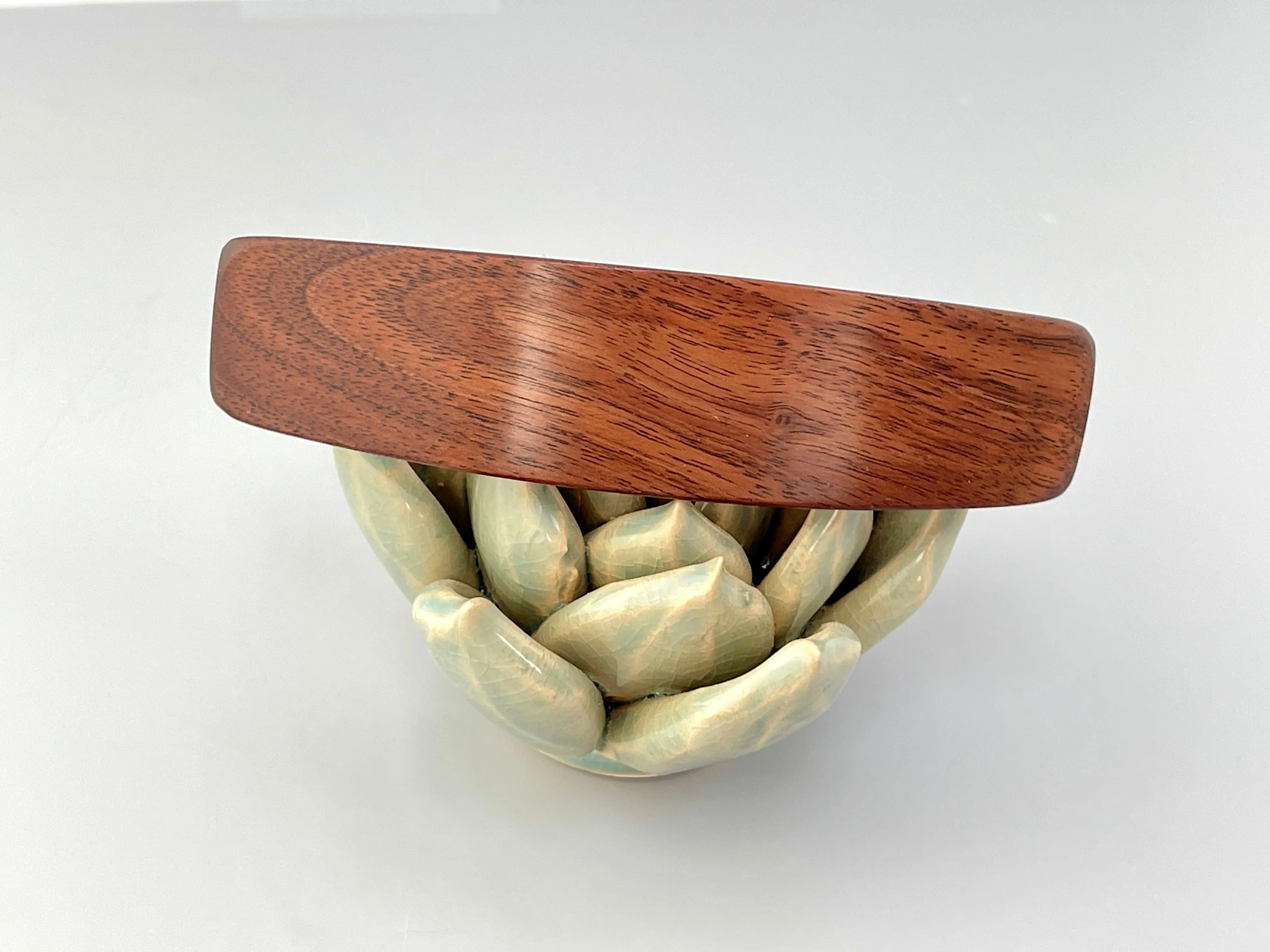 Large Walnut Wood Barrette, Backyard Woods series wooden hair clip