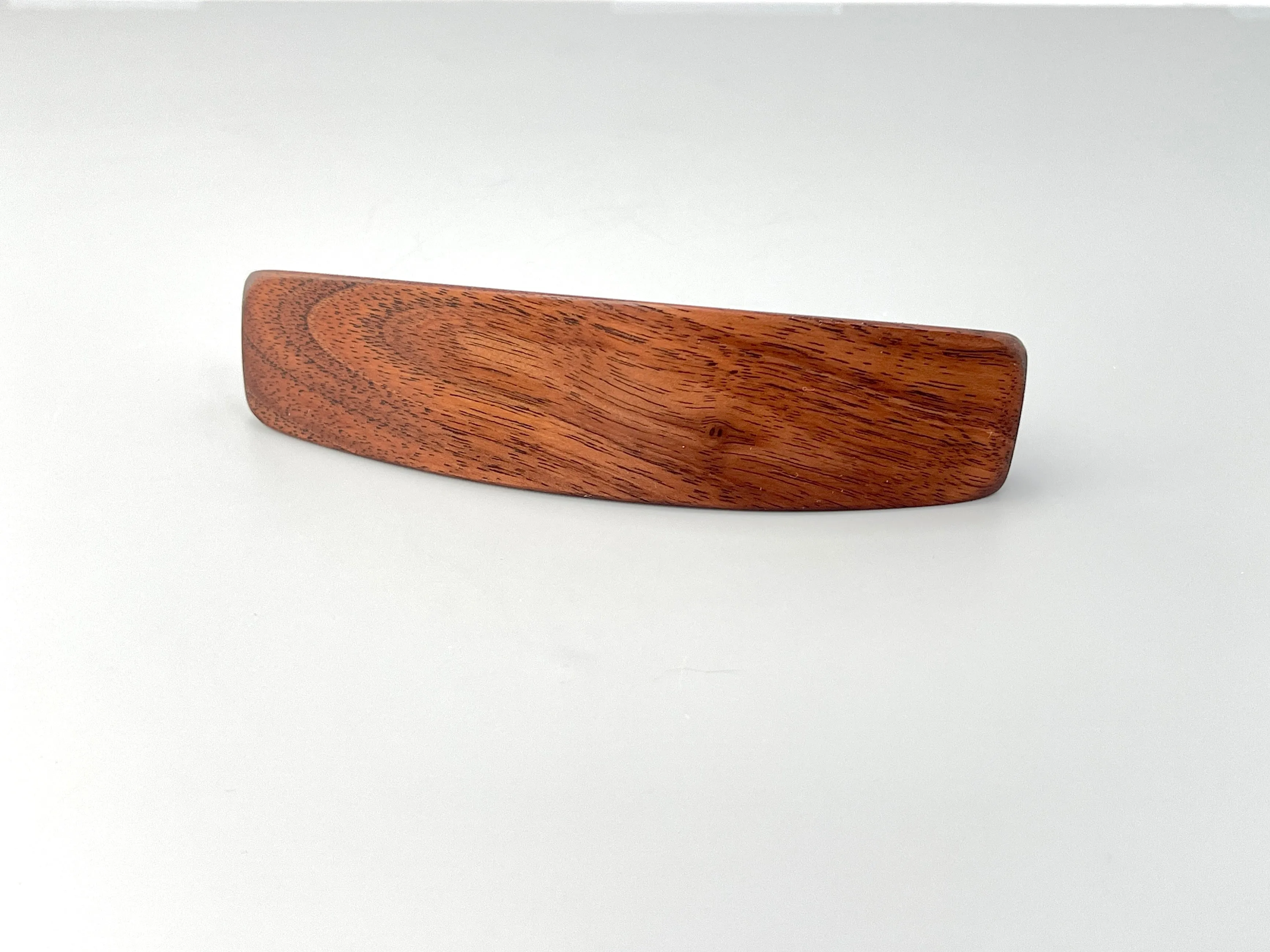 Large Walnut Wood Barrette, Backyard Woods series wooden hair clip