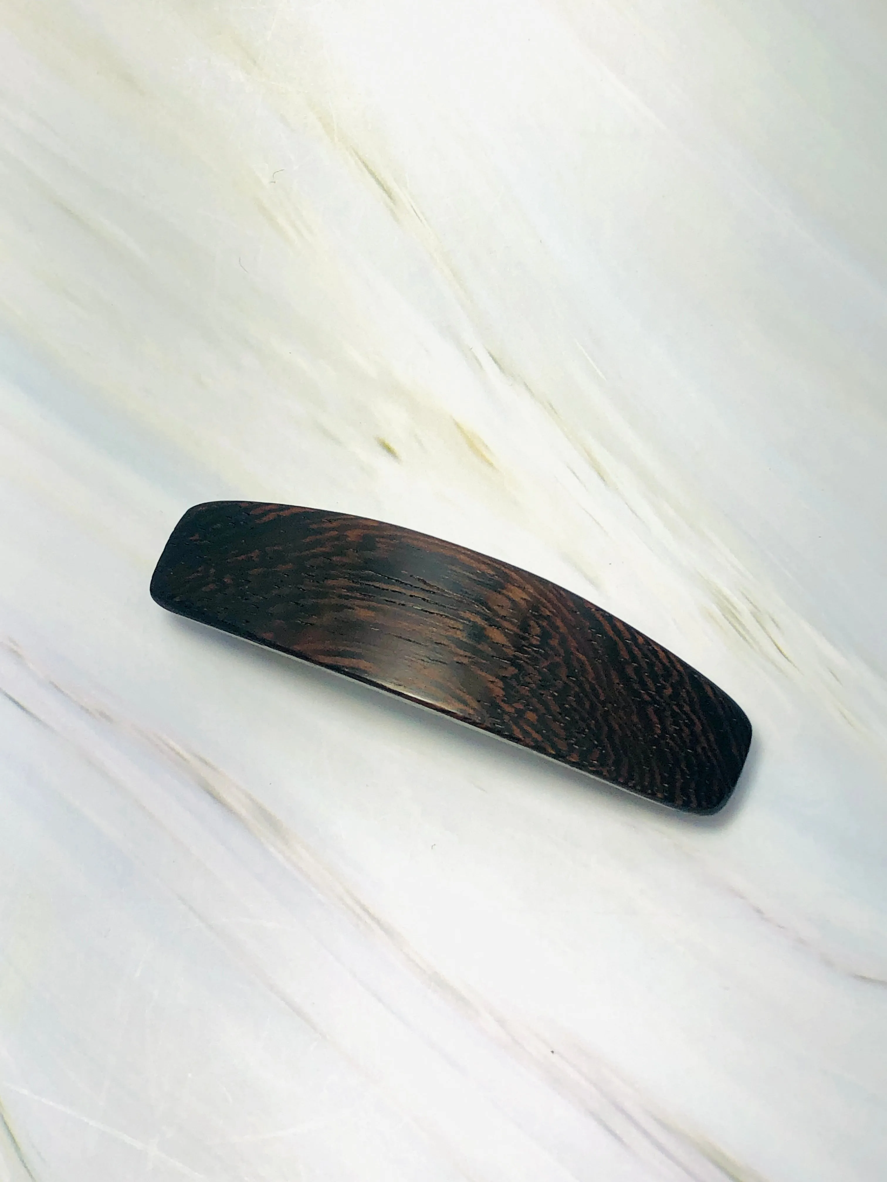 Large Wenge wooden barrette, wood hair clip, black wood barrette