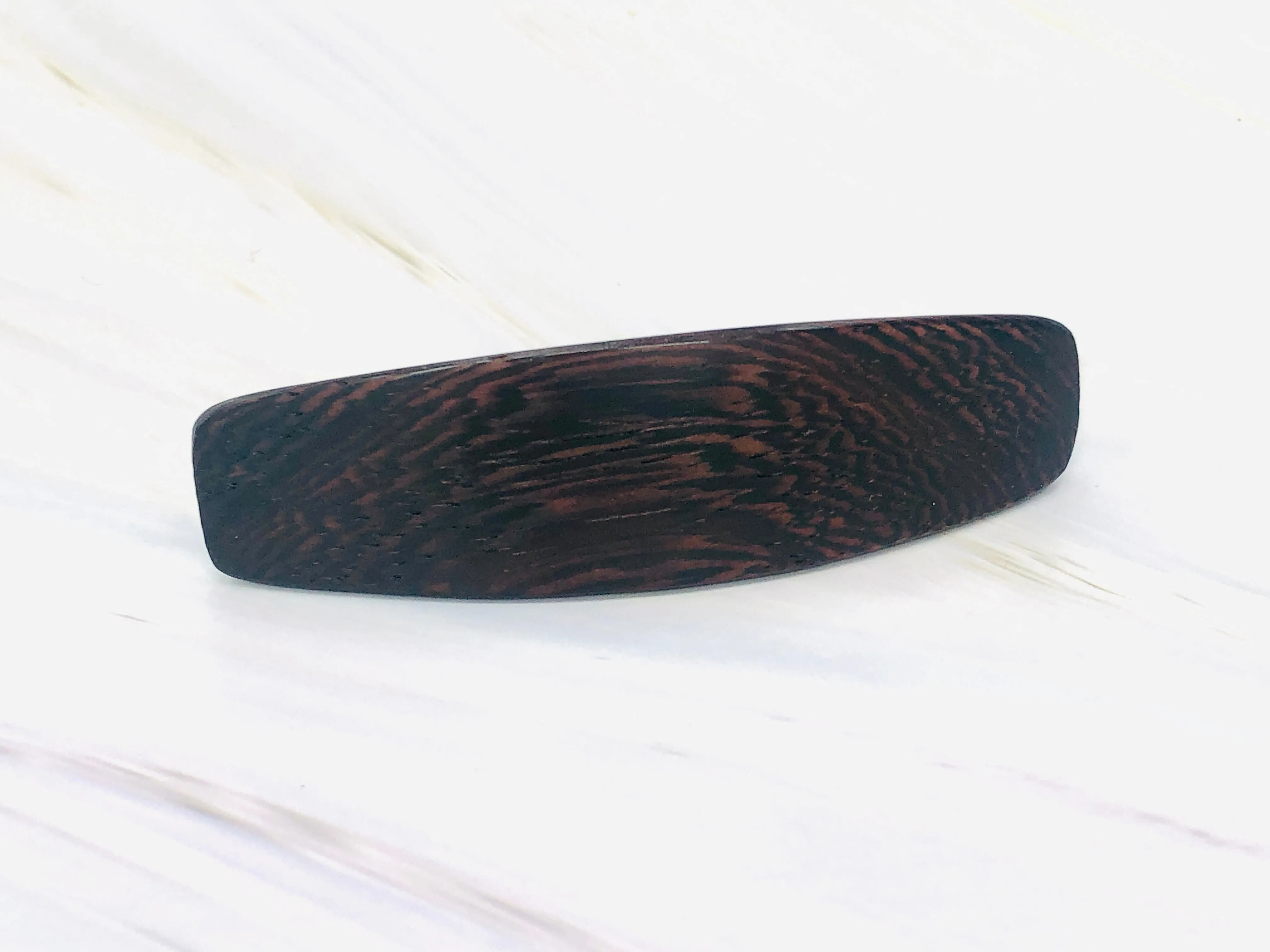 Large Wenge wooden barrette, wood hair clip, black wood barrette