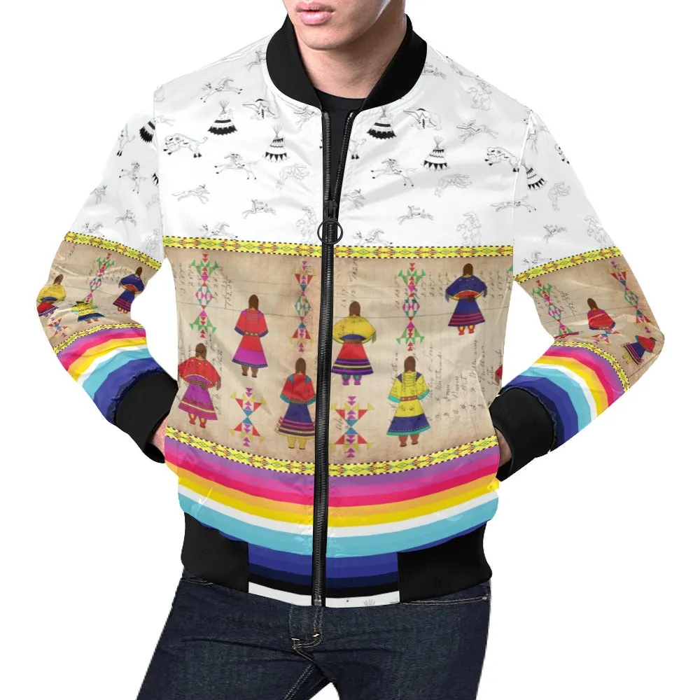 Ledger Round Dance Clay Bomber Jacket for Men