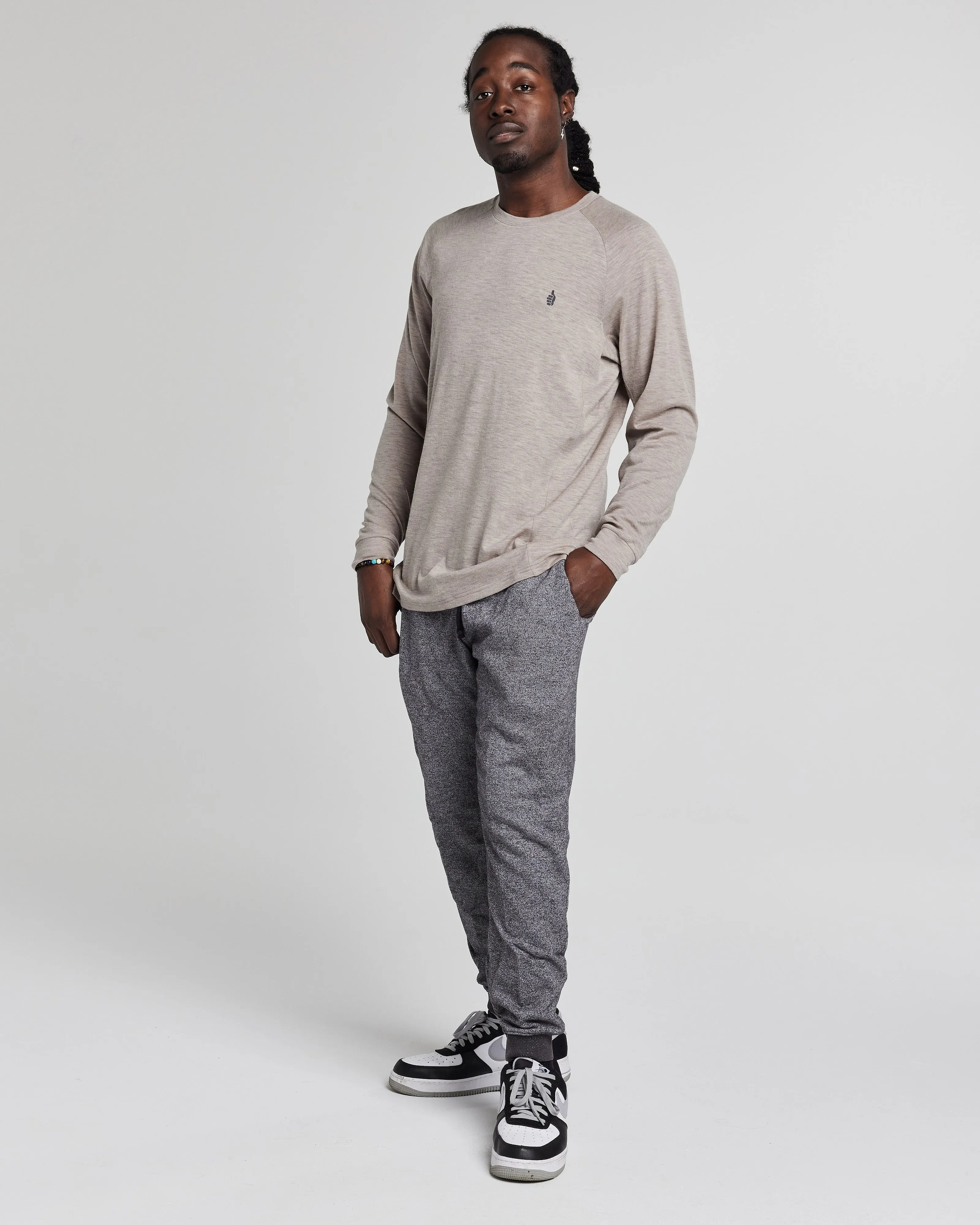 Lightweight Nuyarn Thumb Long-Sleeve Crew