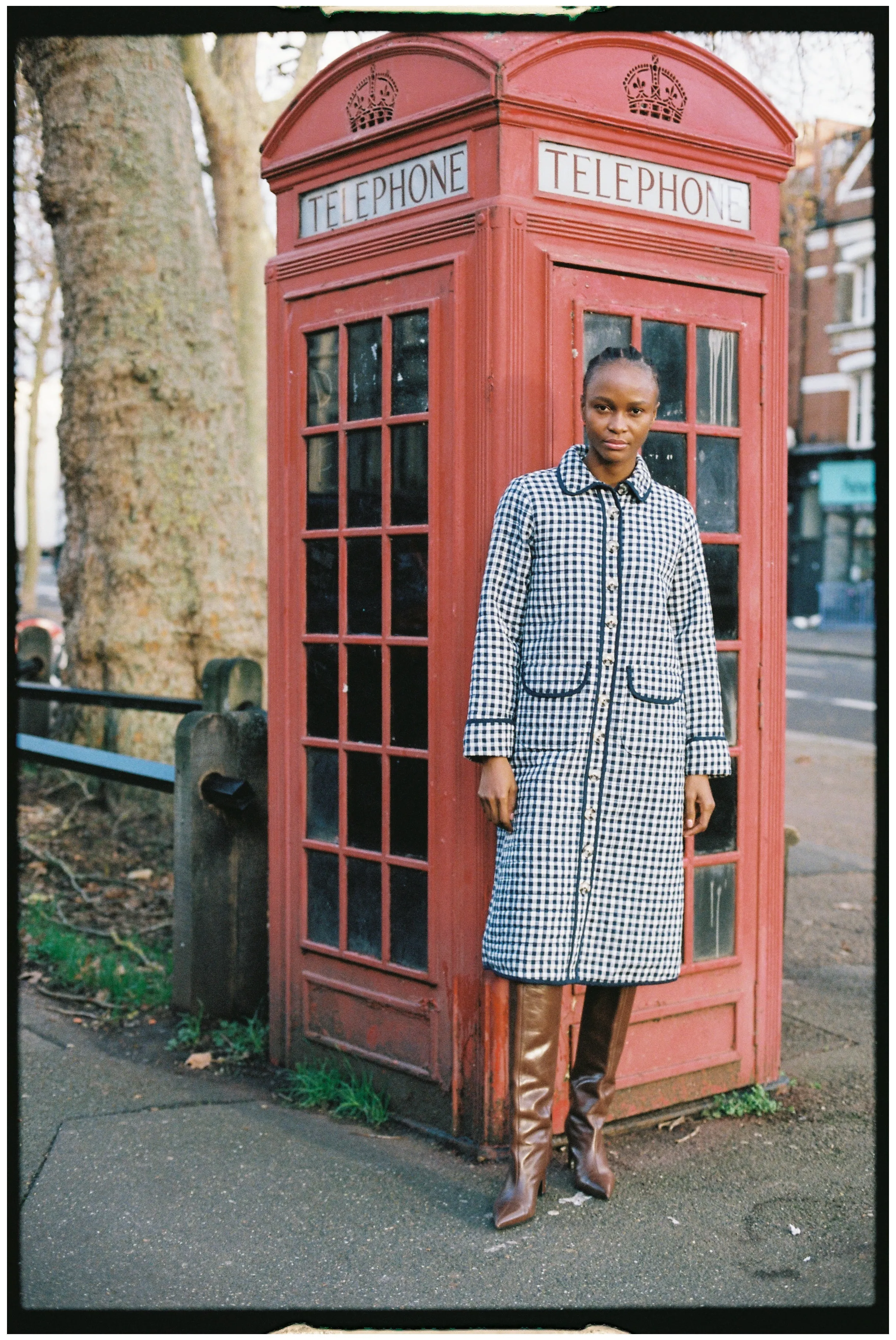 Lilibet Jacket in Indigo Gingham