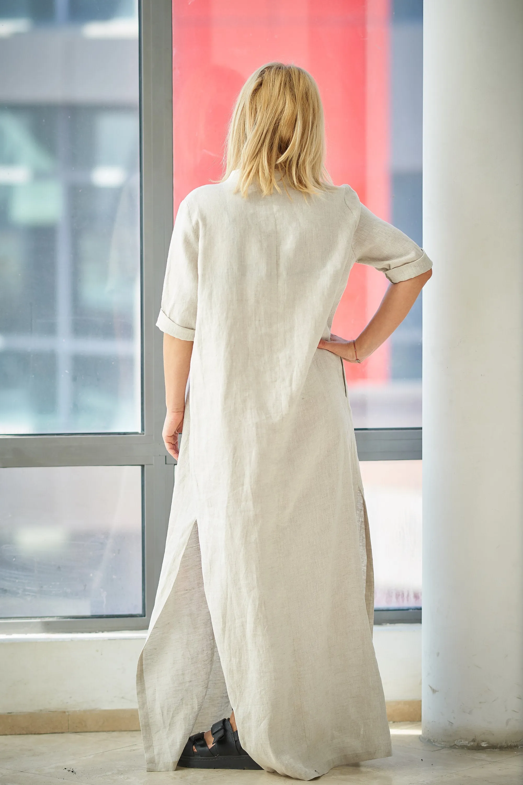 Linen Kaftan Dress