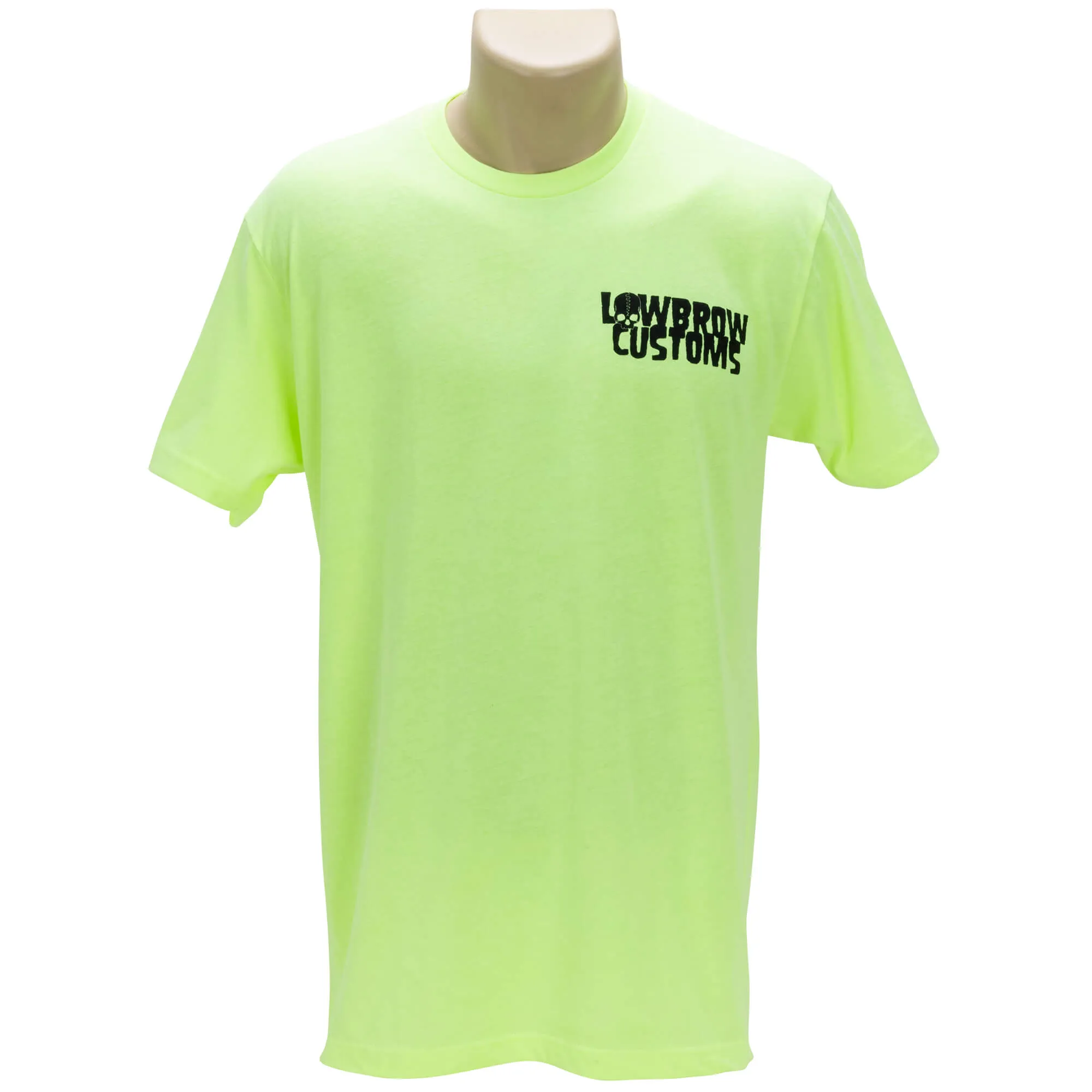 Lowbrow Customs Logo Neon Yellow High-Viz T-Shirt