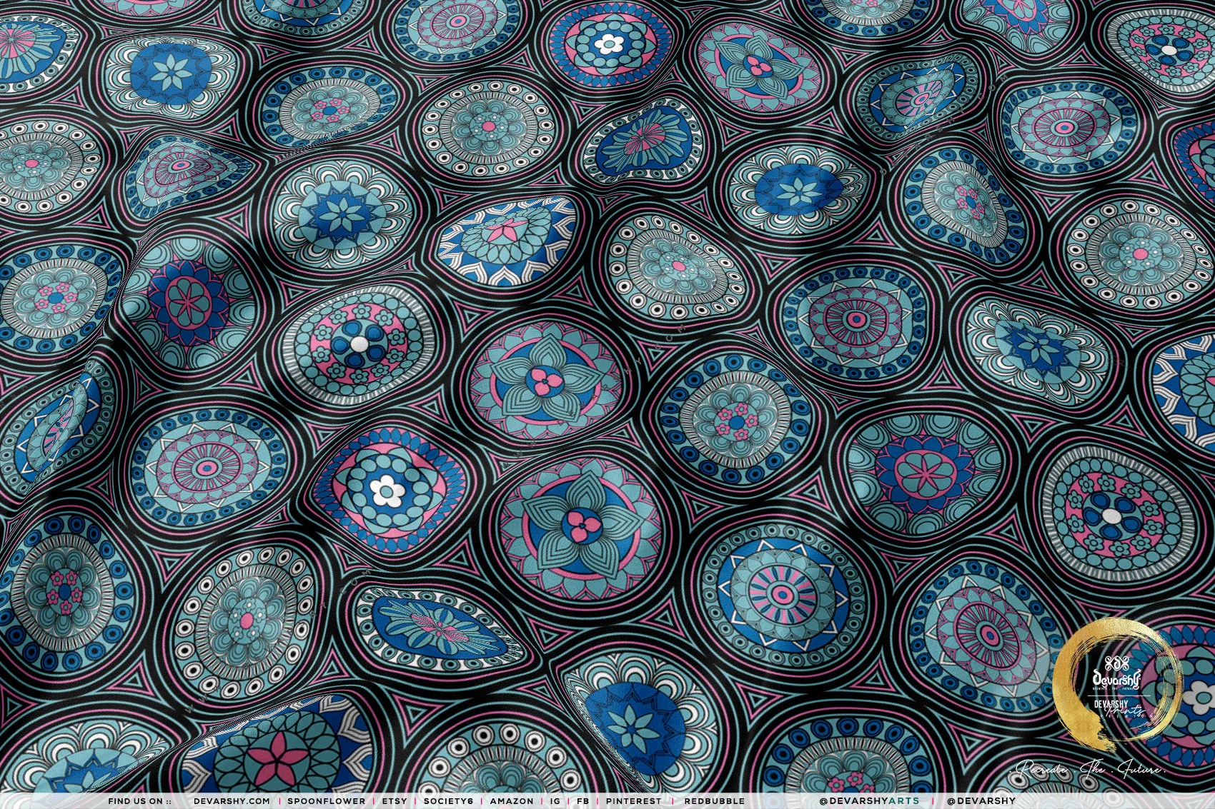 Mandala Disc Apparel Fabric 3Meters , 9 Designs | 8 Fabrics Option | Fabric By the Yard | D20322