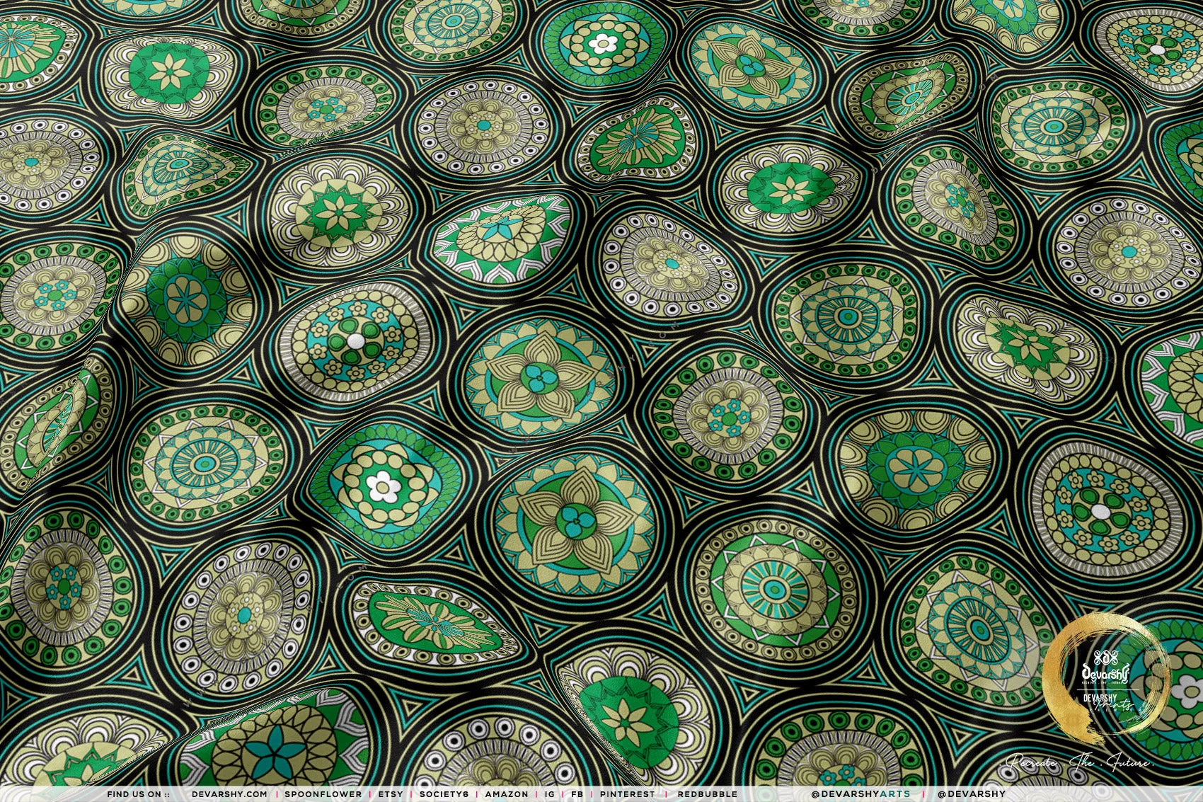 Mandala Disc Apparel Fabric 3Meters , 9 Designs | 8 Fabrics Option | Fabric By the Yard | D20322