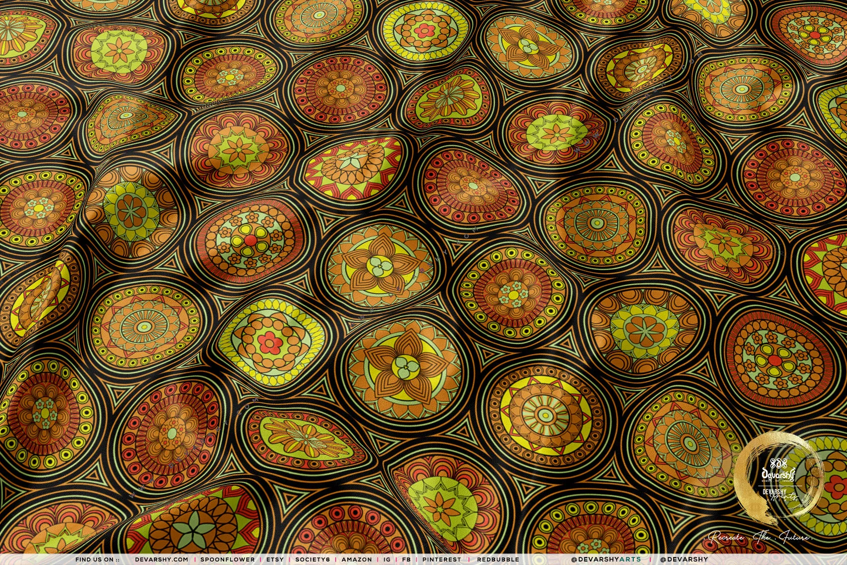 Mandala Disc Apparel Fabric 3Meters , 9 Designs | 8 Fabrics Option | Fabric By the Yard | D20322