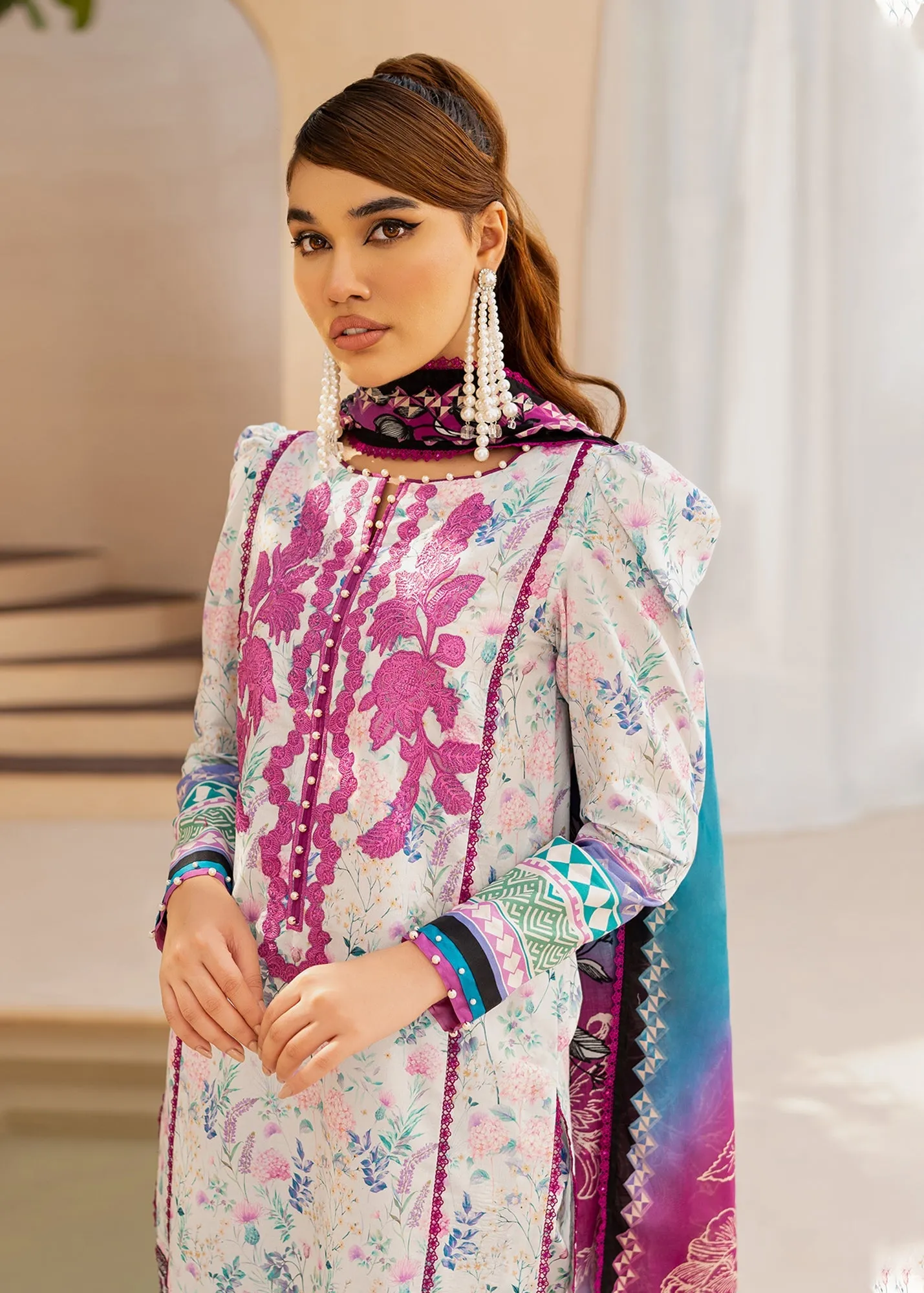 Maria Osama Khan Raya Lawn Collection – Truffle (MR-02)