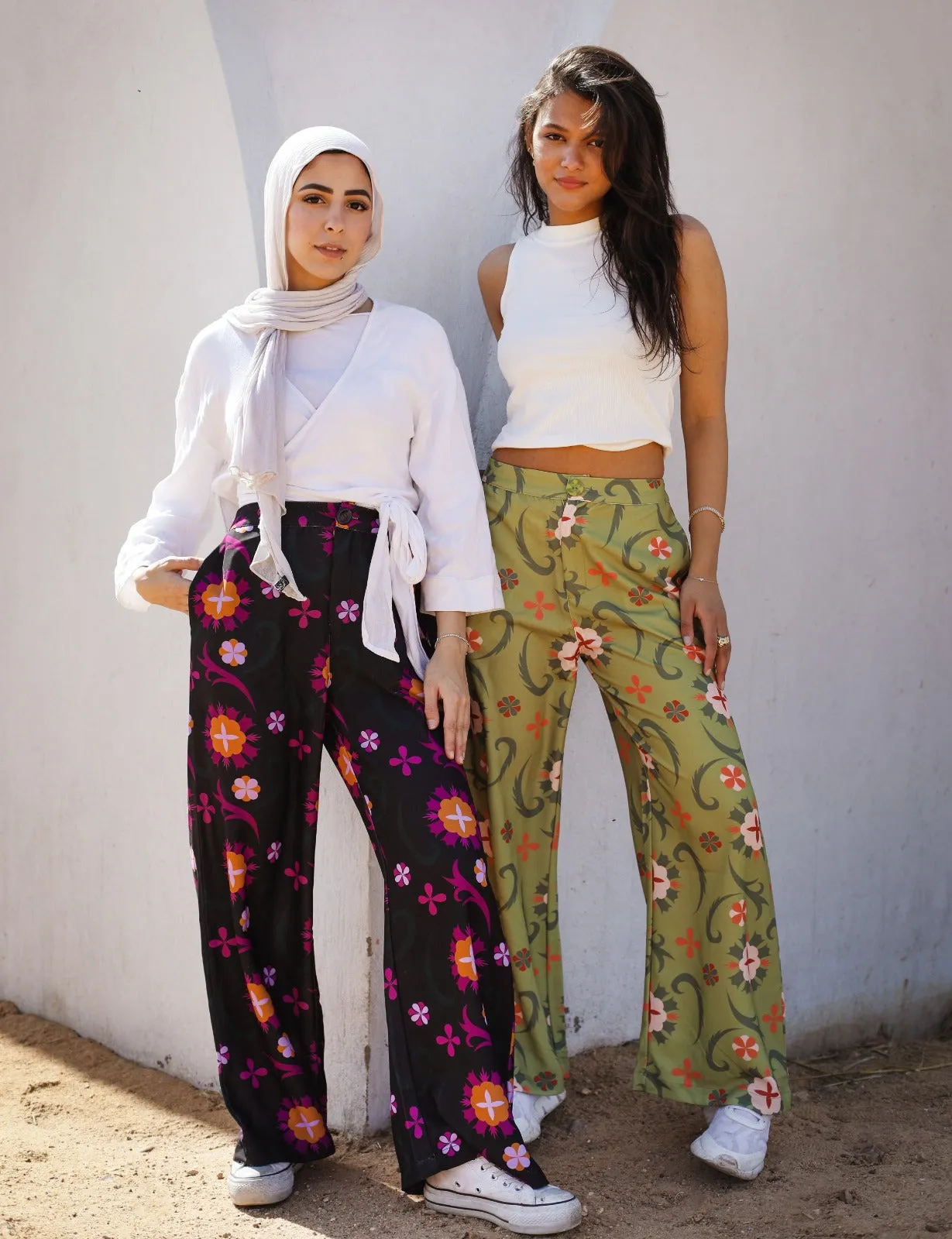 Marrakesh Inspired Green Crepe Pants