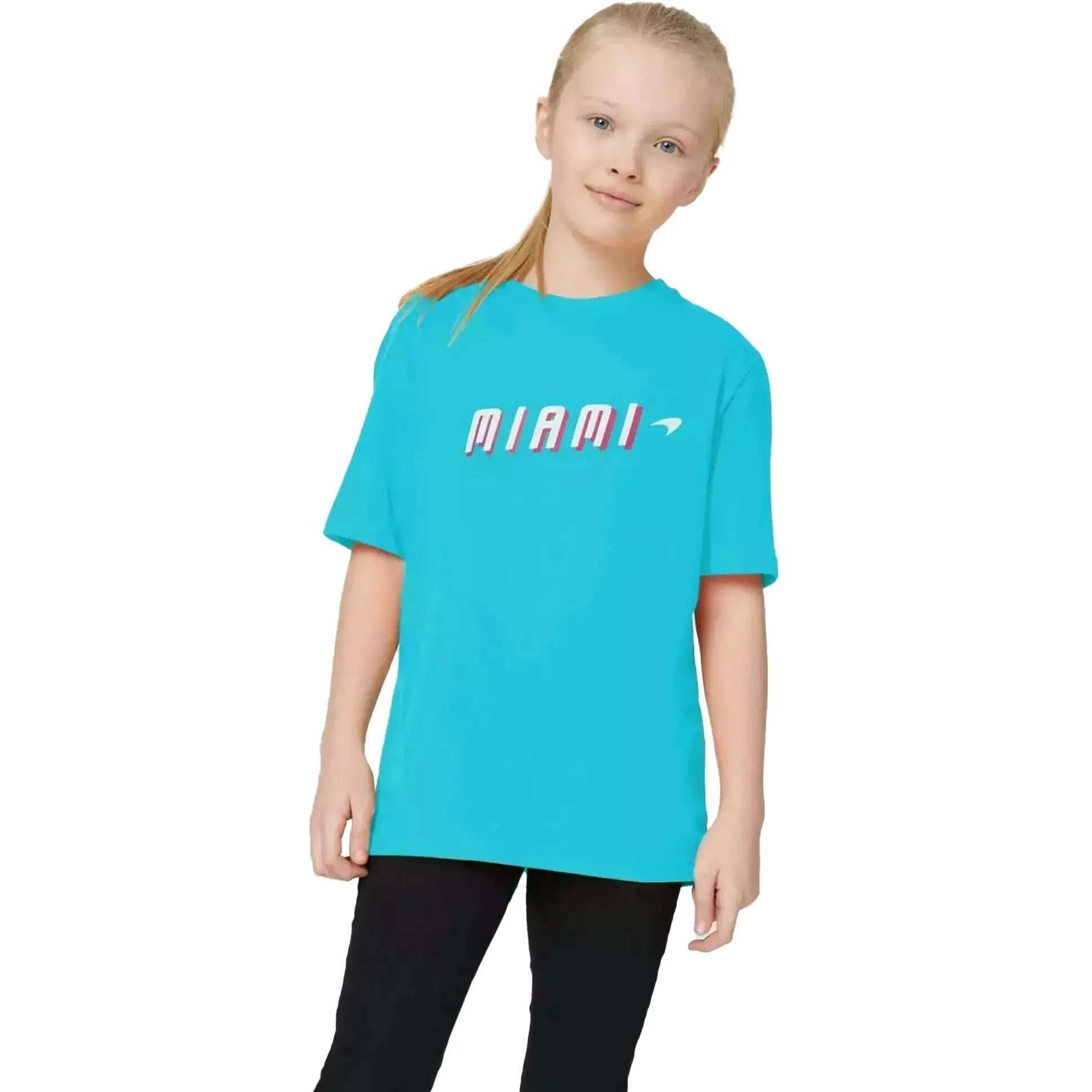 McLaren F1 Kids Miami Neon Graphic T-Shirt-Black/Vice Blue/Beetroot Purple