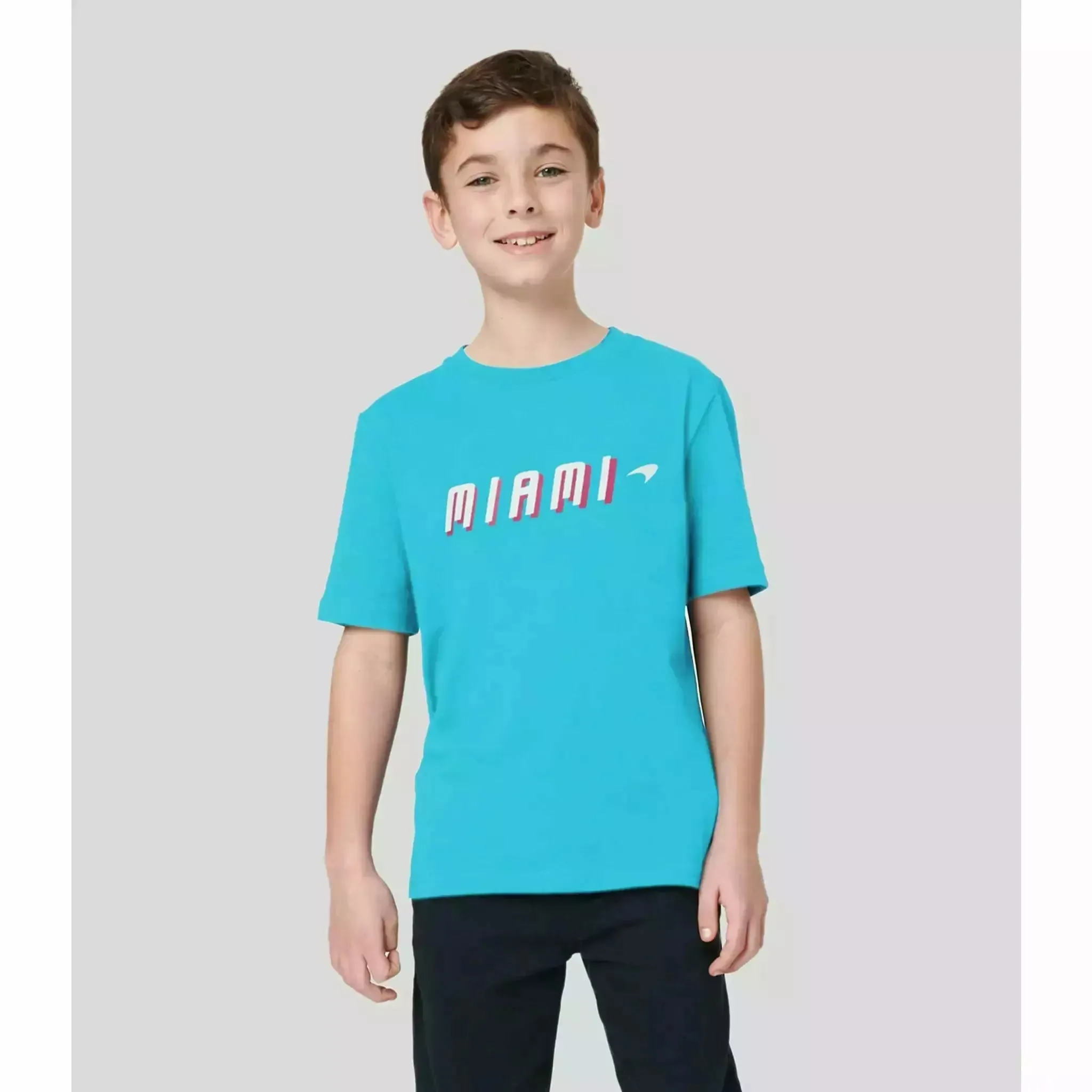 McLaren F1 Kids Miami Neon Graphic T-Shirt-Black/Vice Blue/Beetroot Purple