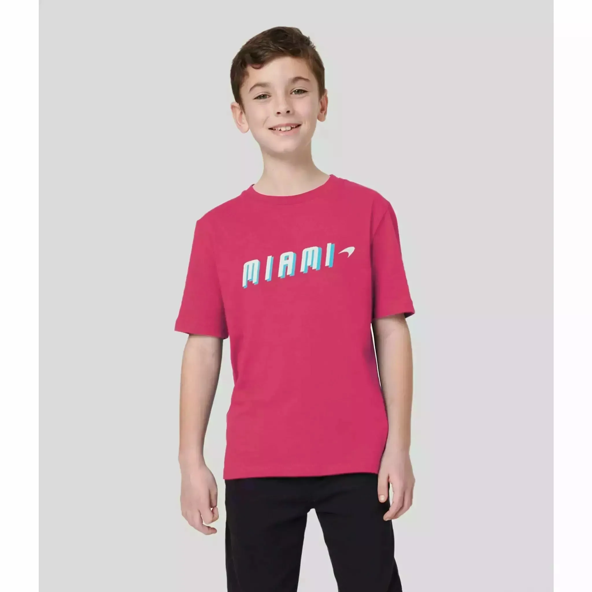 McLaren F1 Kids Miami Neon Graphic T-Shirt-Black/Vice Blue/Beetroot Purple