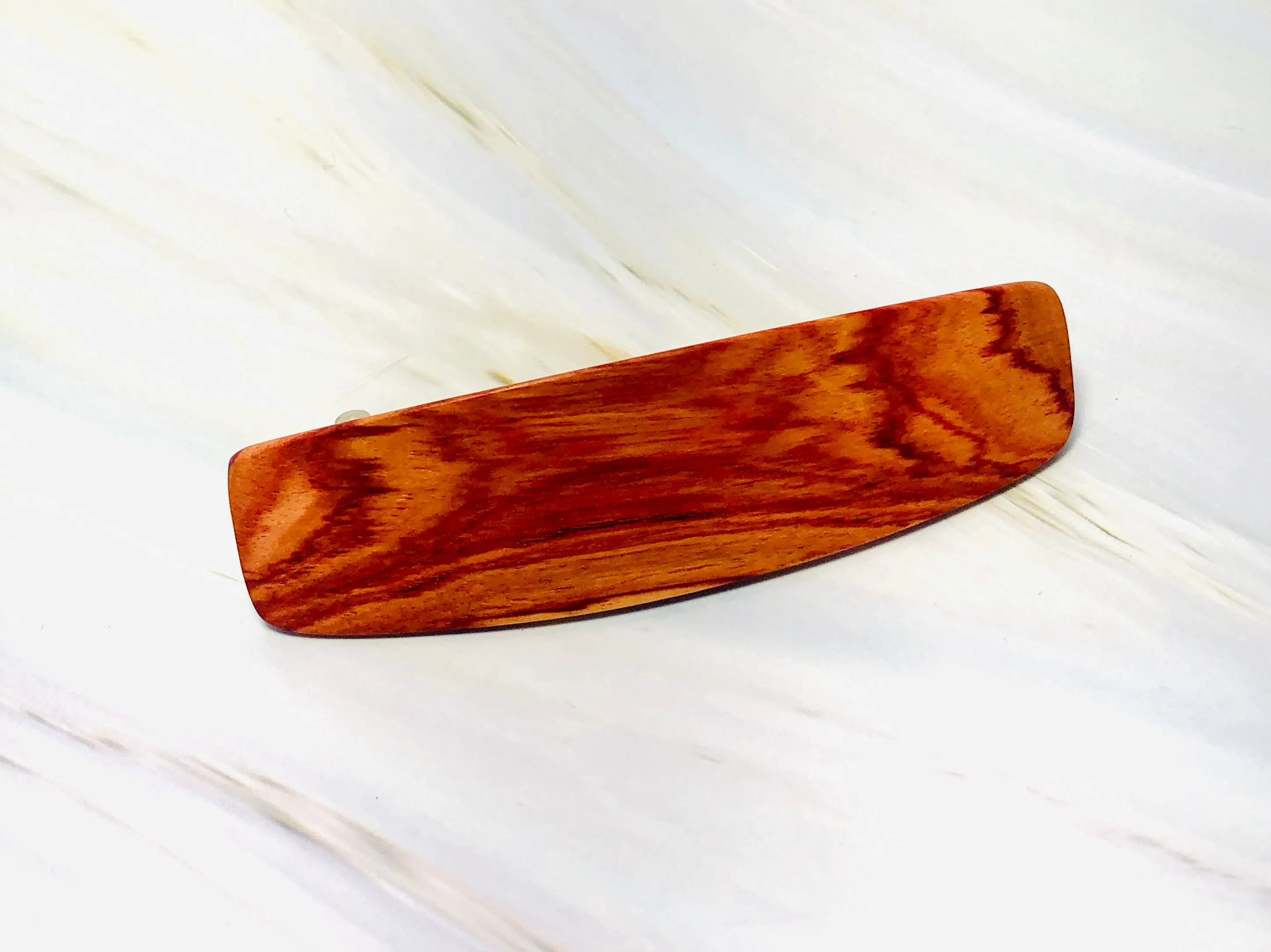 Medium Tulipwood wood barrette, rosewood wood hair clip, wooden barrette, wooden hair clip, fine hair barrette