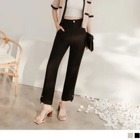 MEDIUM WAIST STRAIGHT SUIT LONG PANTS