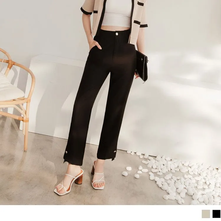 MEDIUM WAIST STRAIGHT SUIT LONG PANTS